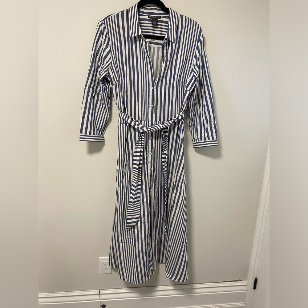 Chelsea & Theodore Blue and White Striped Dress